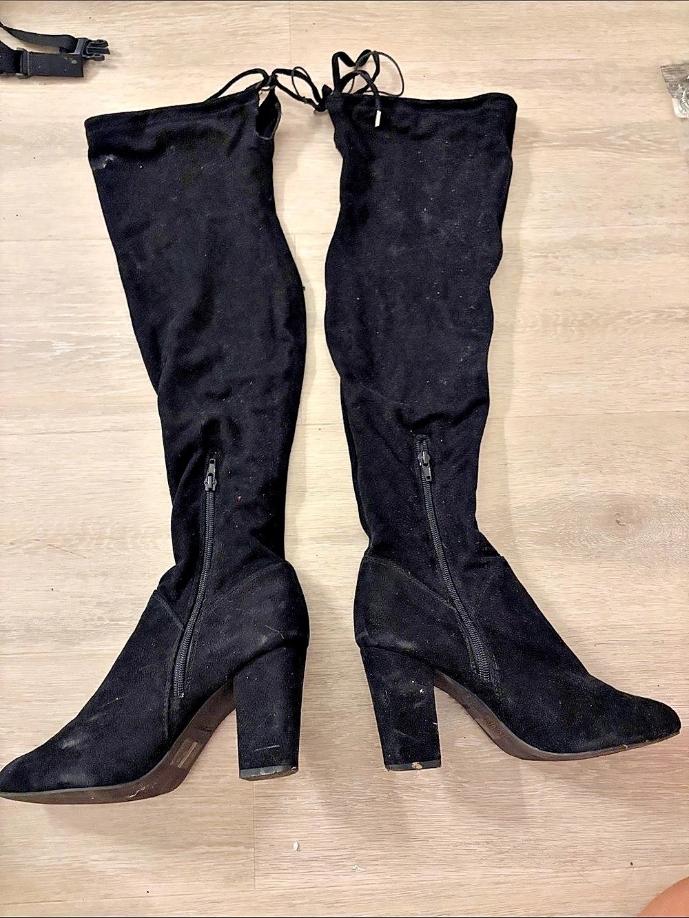 Black Over-the-Knee Heeled Boots
